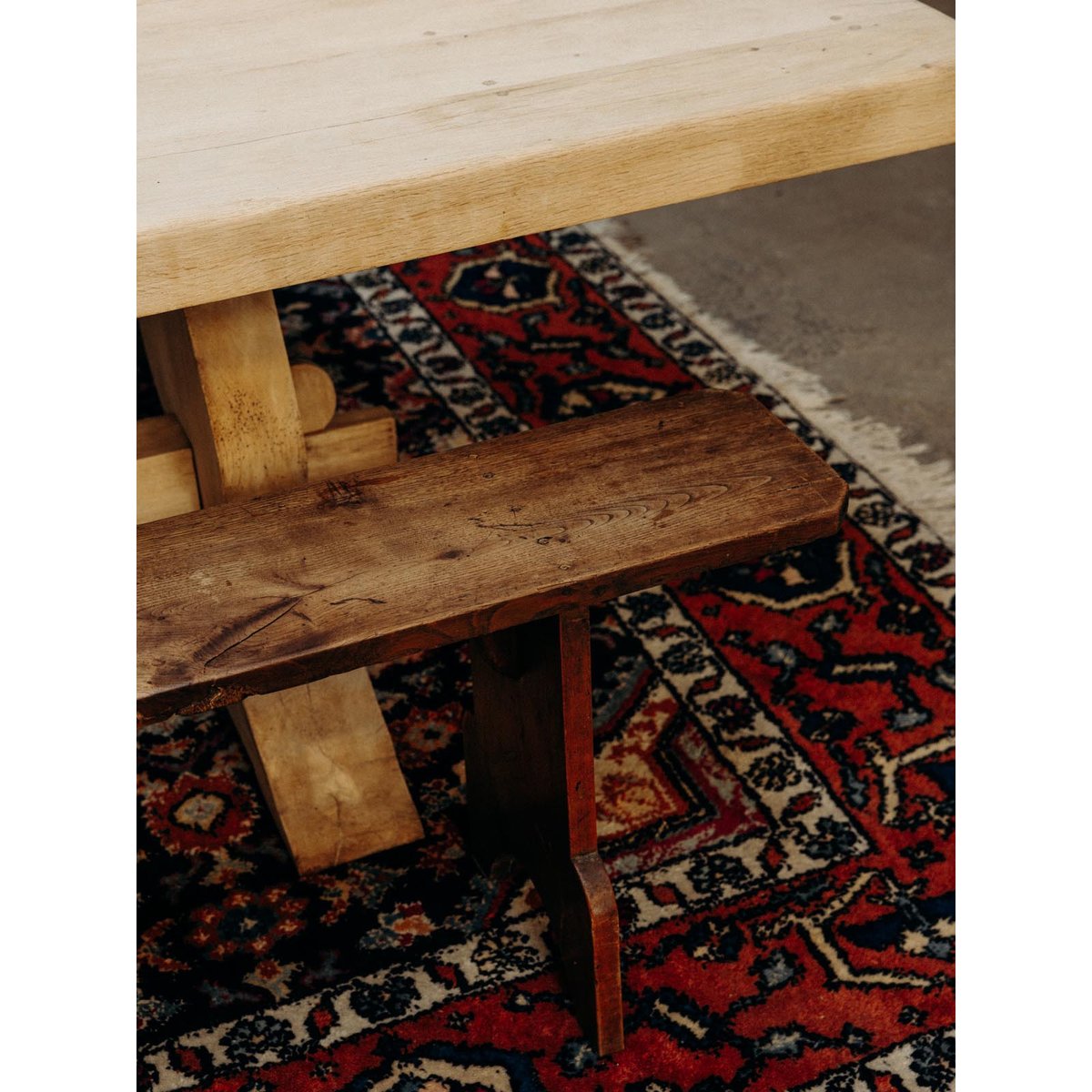 Grand banc en bois Antoine N°248 - Bon état bois, DEBONGOUT
