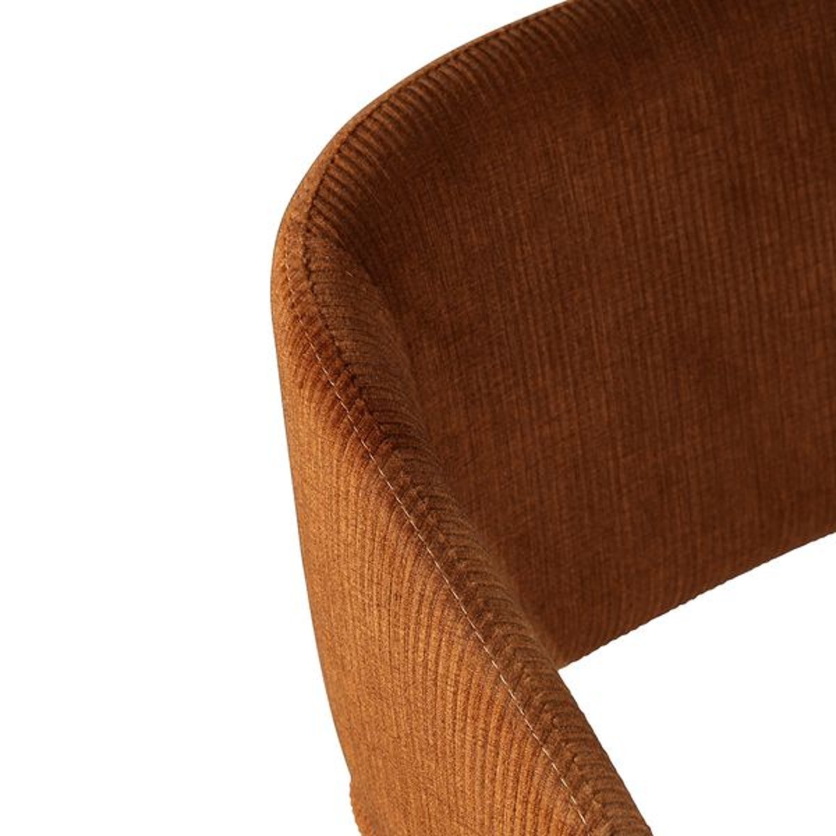 Chaise snack velours côtelé vert foncé cognac, ZAGO