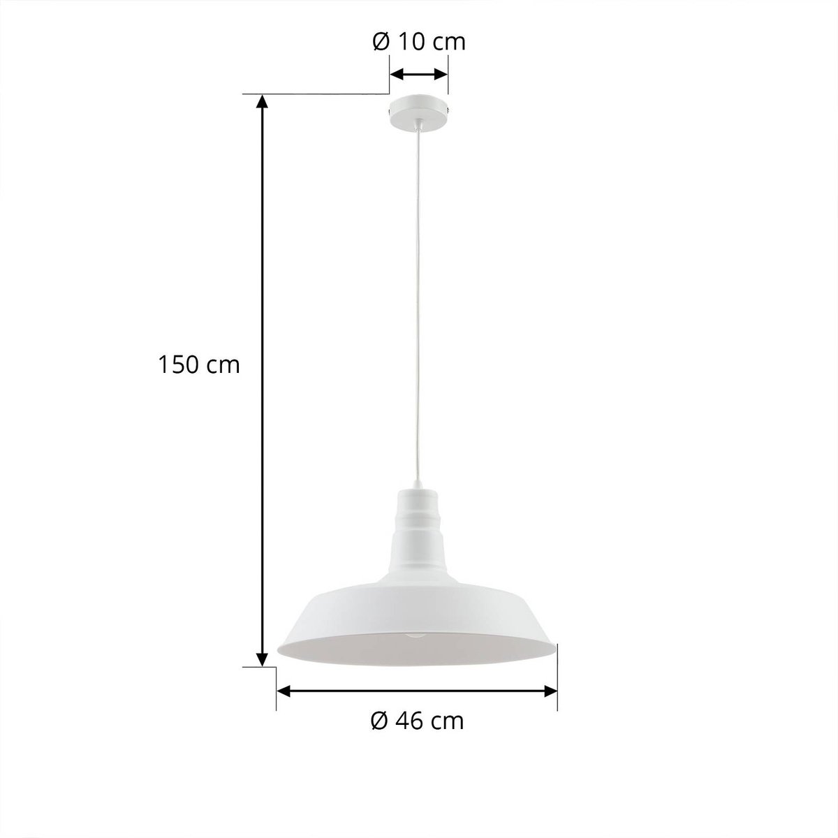 Suspension en métal moderne, Laylan blanc, LINDBY
