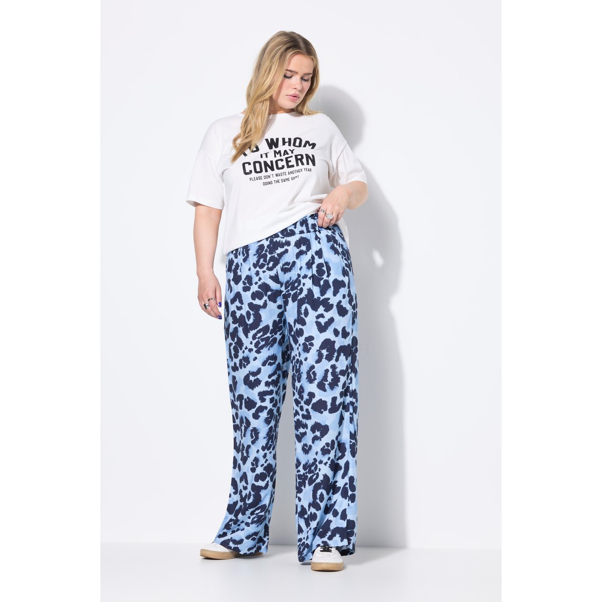 Pantalon imprimé léopard bleu clair, STUDIO UNTOLD