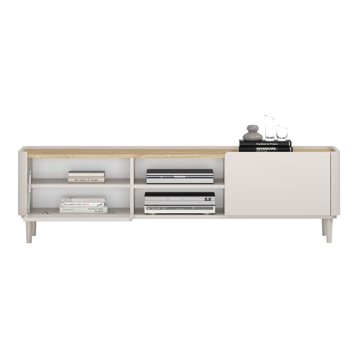 Meuble TV 170 cm , ANYRA beige, BOBOCHIC