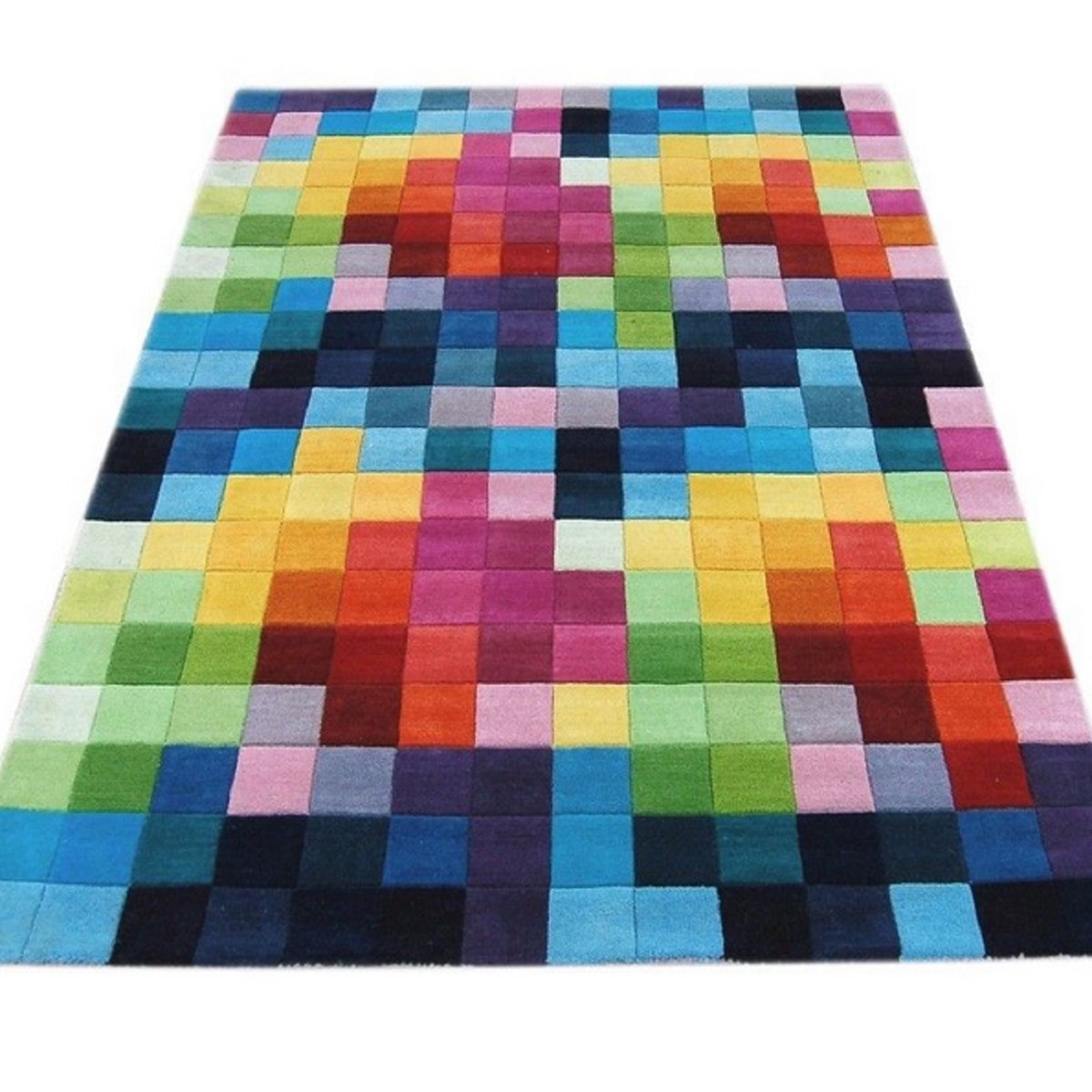 Tapis pure laine à motifs colorés FLASHY BOXES multicolore, NOVATREND