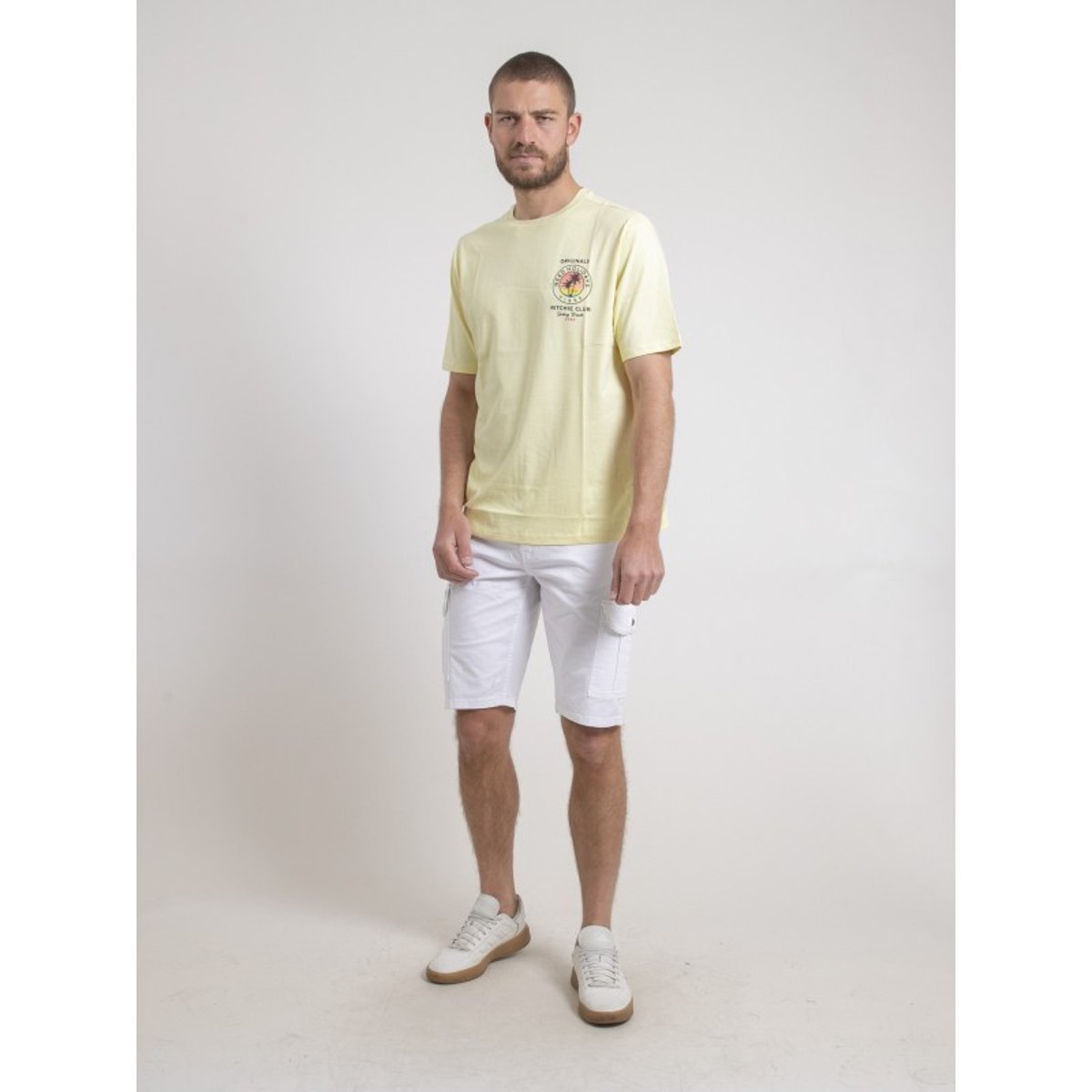 T-shirt Col Rond Oversize Pur Coton Nahamas jaune, RITCHIE