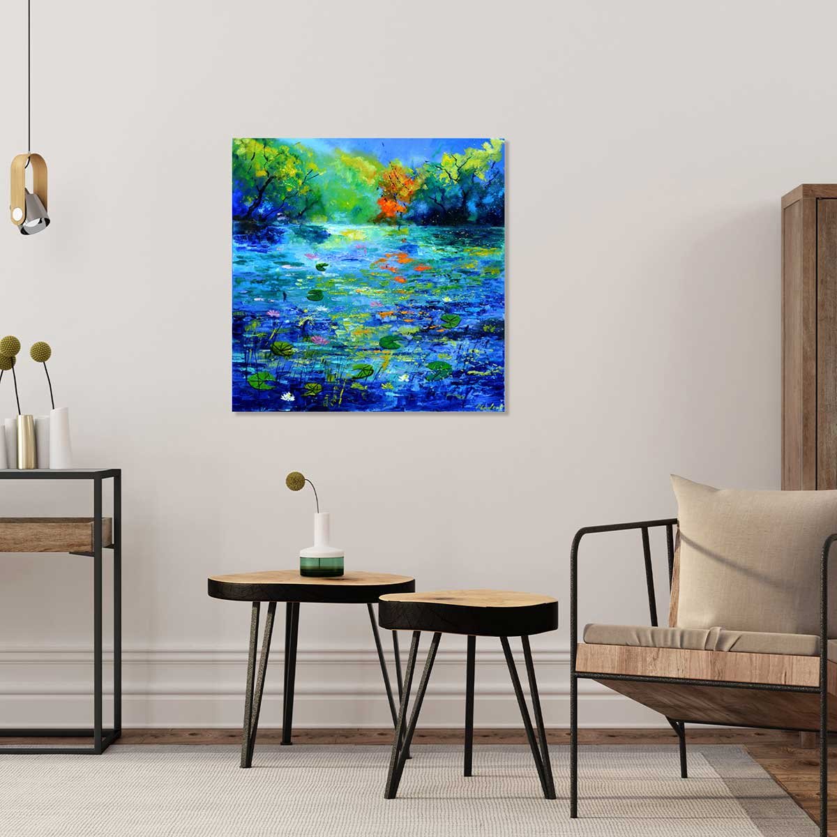Tableau paysage nenuphars et nymphéas tableau alu dibond, HEXOA
