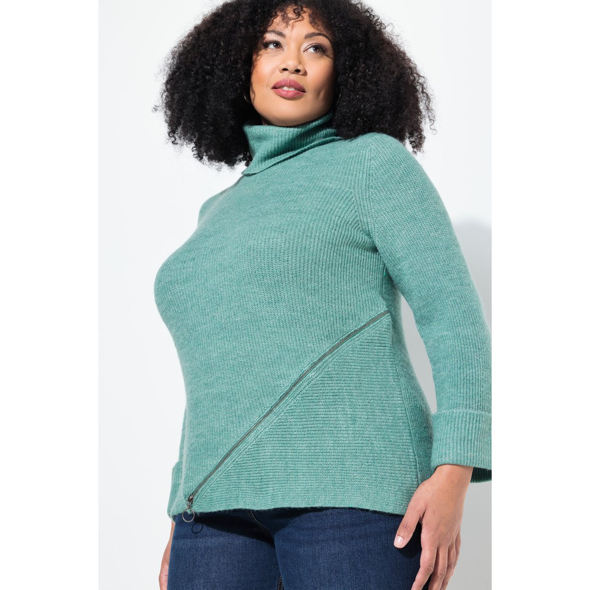 Pull à col roulé vert, ULLA POPKEN