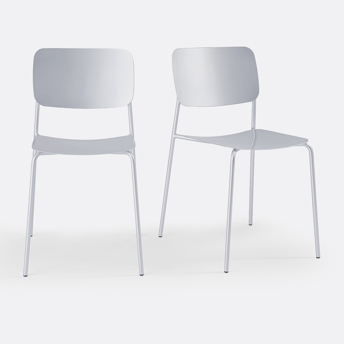 Lot de 2 chaises métal acier, Urbani inox, LA REDOUTE INTERIEURS