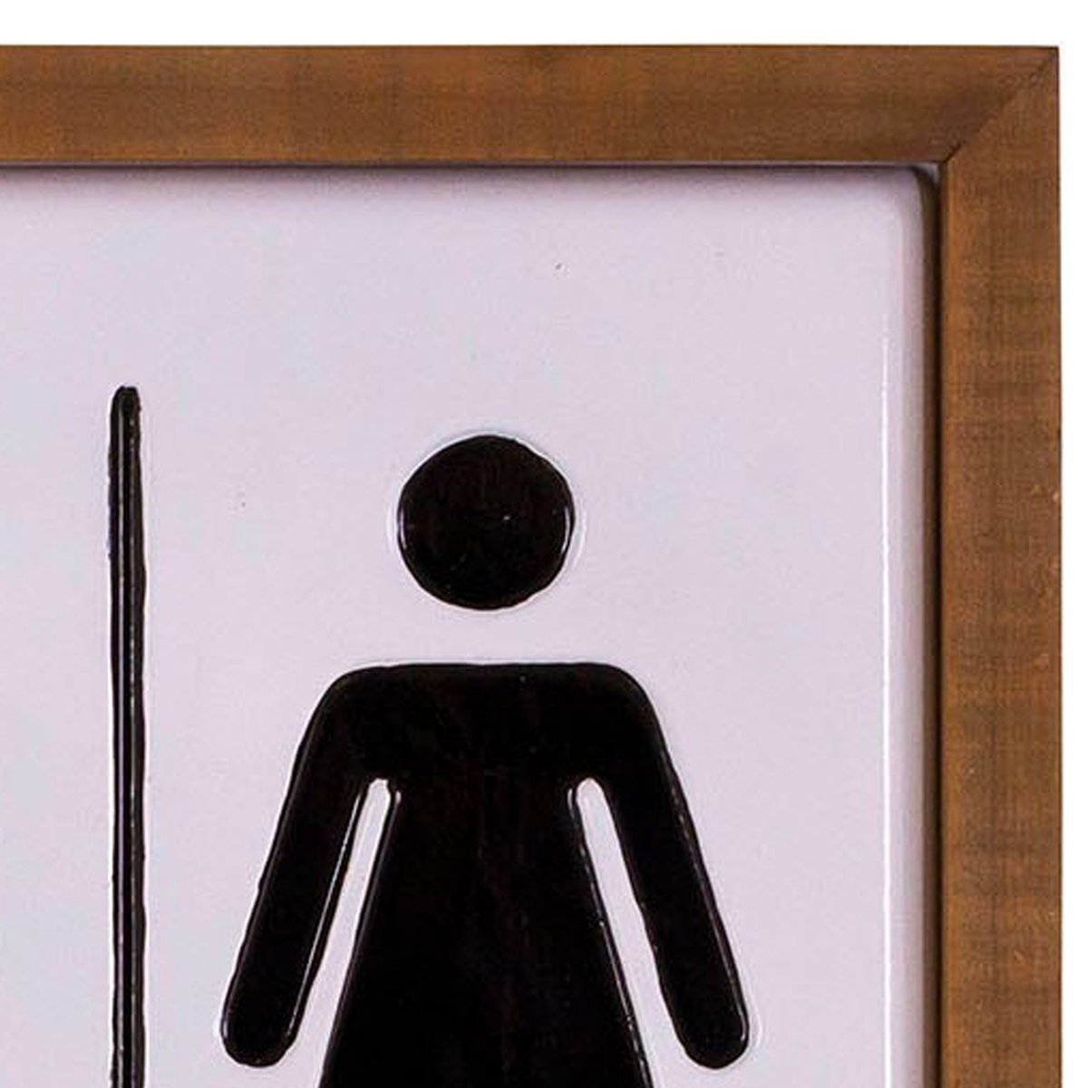 Panneau signalétique WC en métal blanc et noir 24.5x24.5x2cm blanc, WADIGA