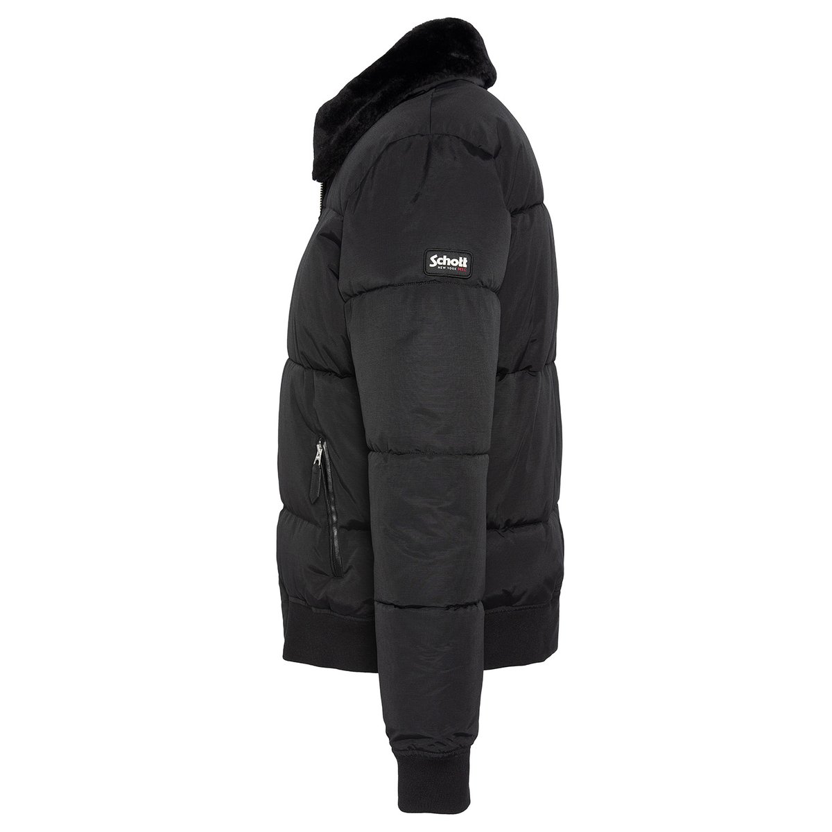 Doudoune col en imitation fourrure amovible noir, SCHOTT