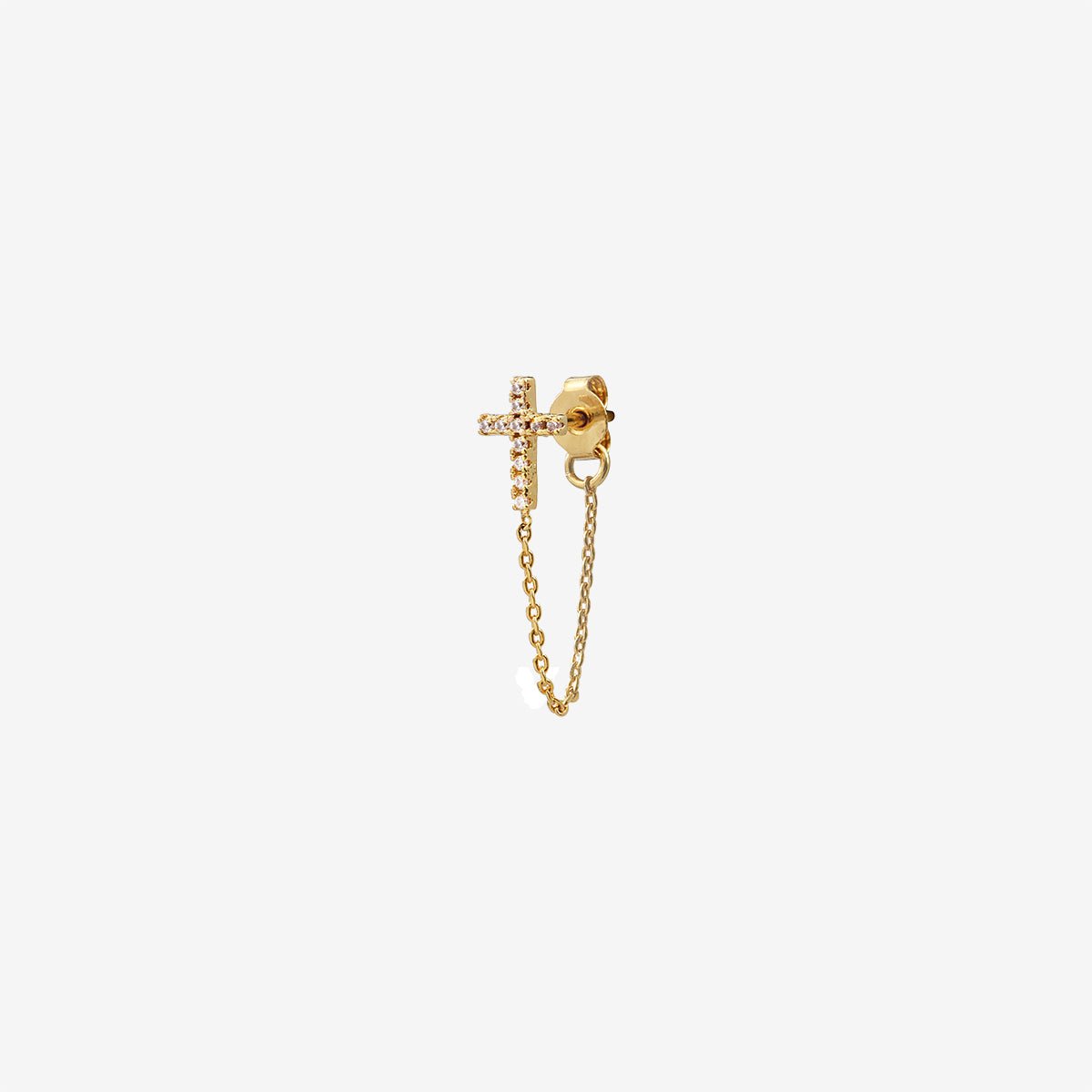 Boucles d'oreilles à l'unité doré à l'or fin bella blanc, CAROLINE NAJMAN