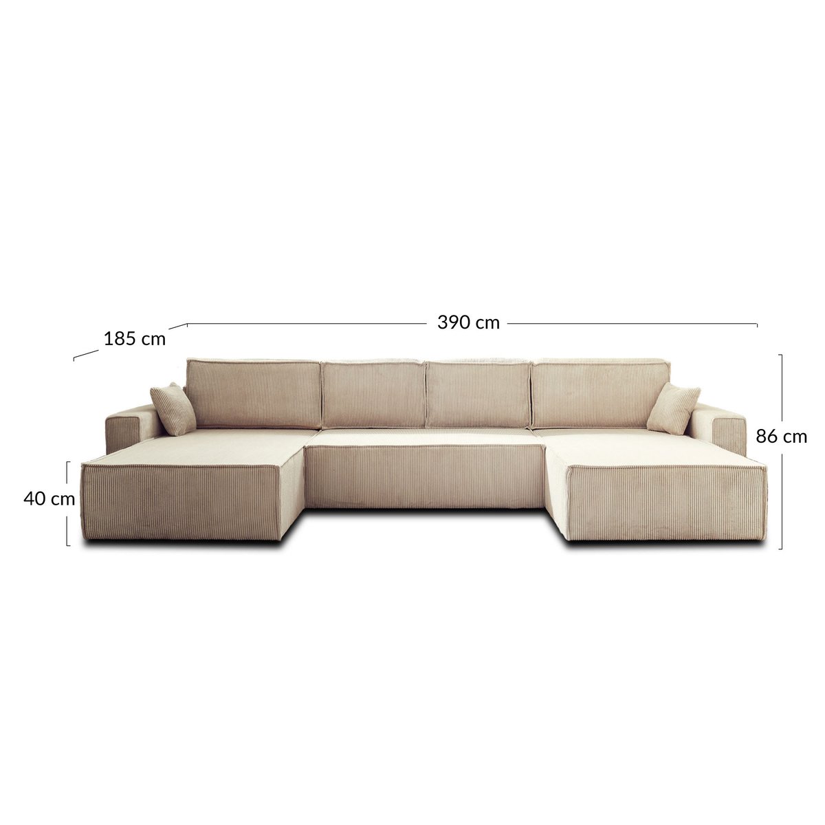 Canapé Panoramique Convertible 7 places - DELLIA gris foncé, BEST MOBILIER