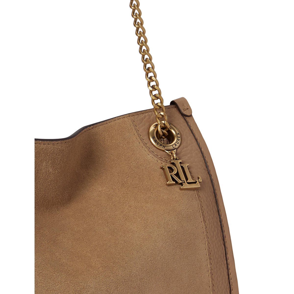 Bradley Medium Suede Handbag camel, LAUREN RALPH LAUREN