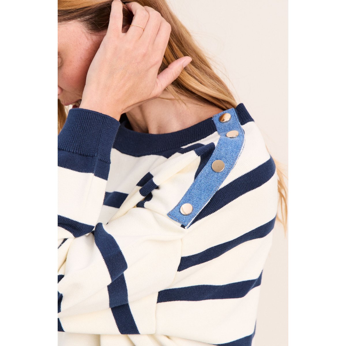 Pull col rond manches longues bleu, BREAL