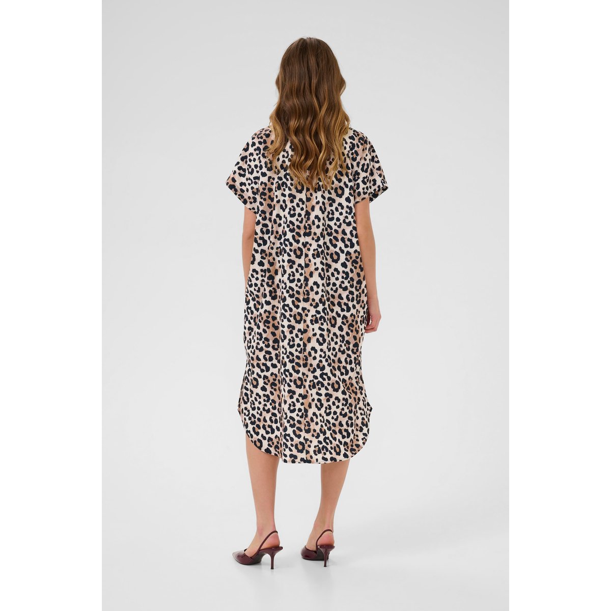 Dress beige noir marron animalier leopard, CULTURE