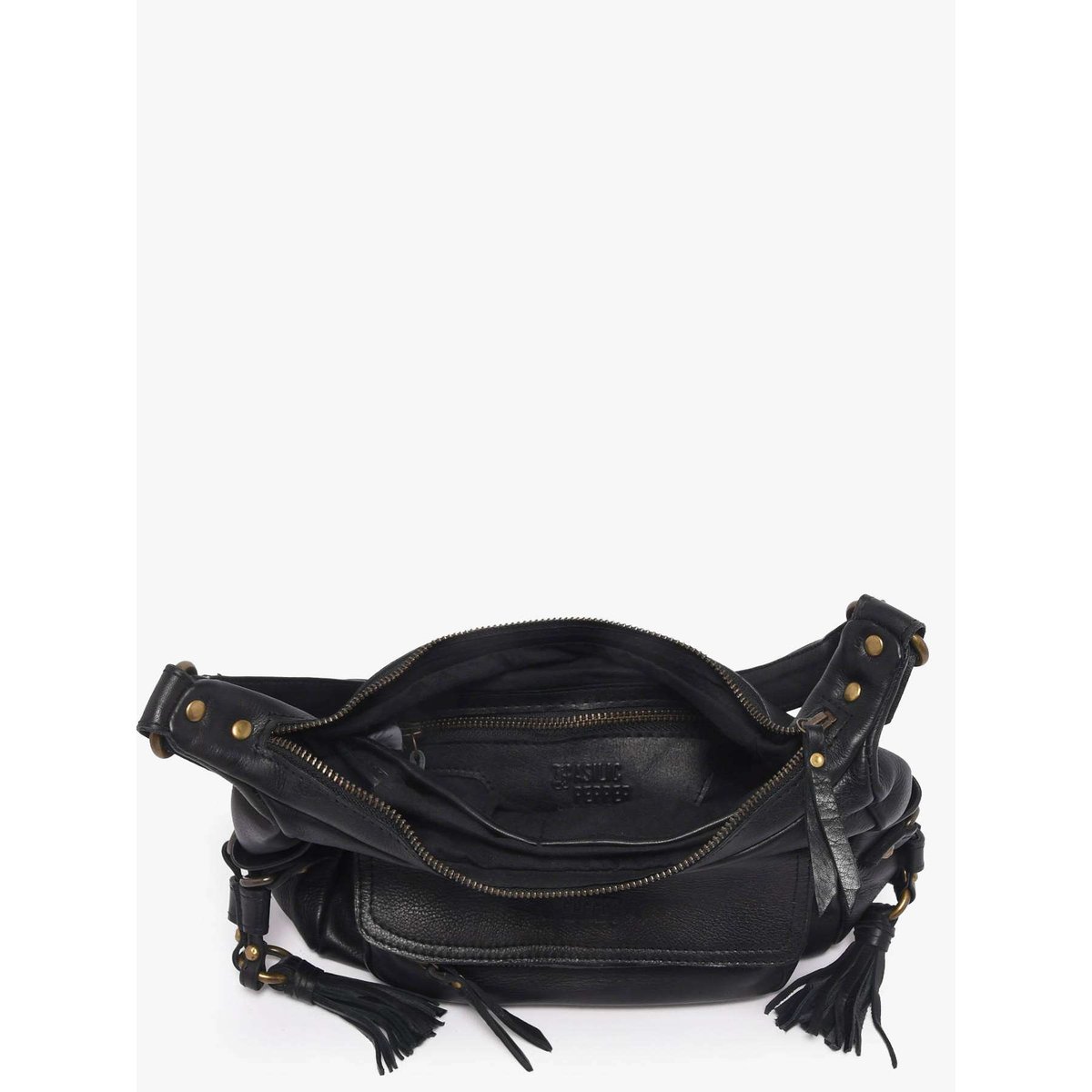 Sac bandoulière Cow cuir black, BASILIC PEPPER