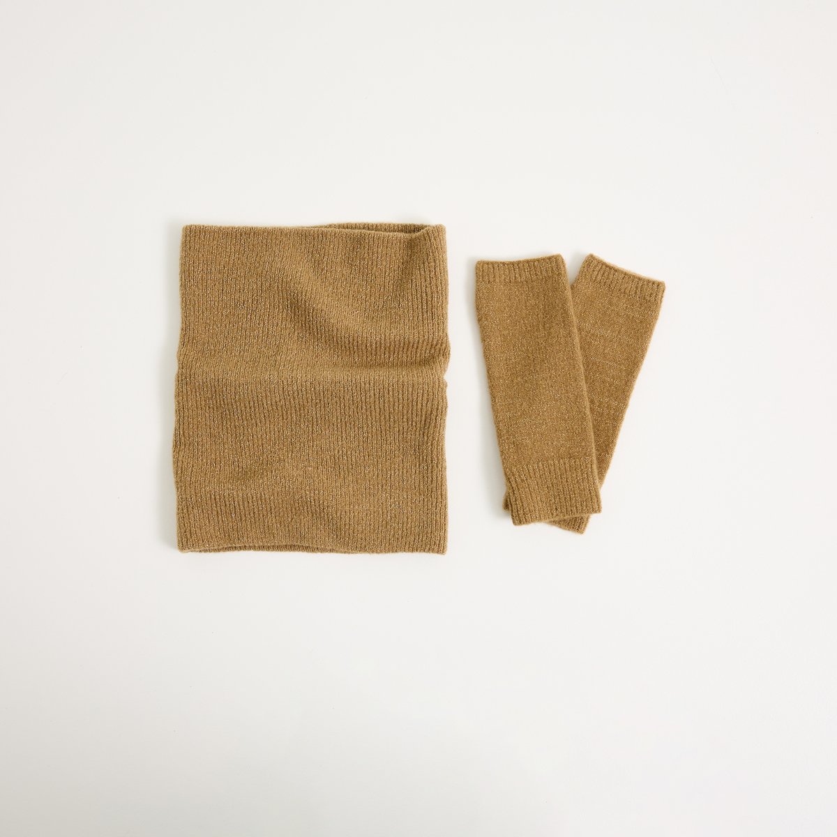 Coffret cadeau col et mitaines marron camel, GRAIN DE MALICE