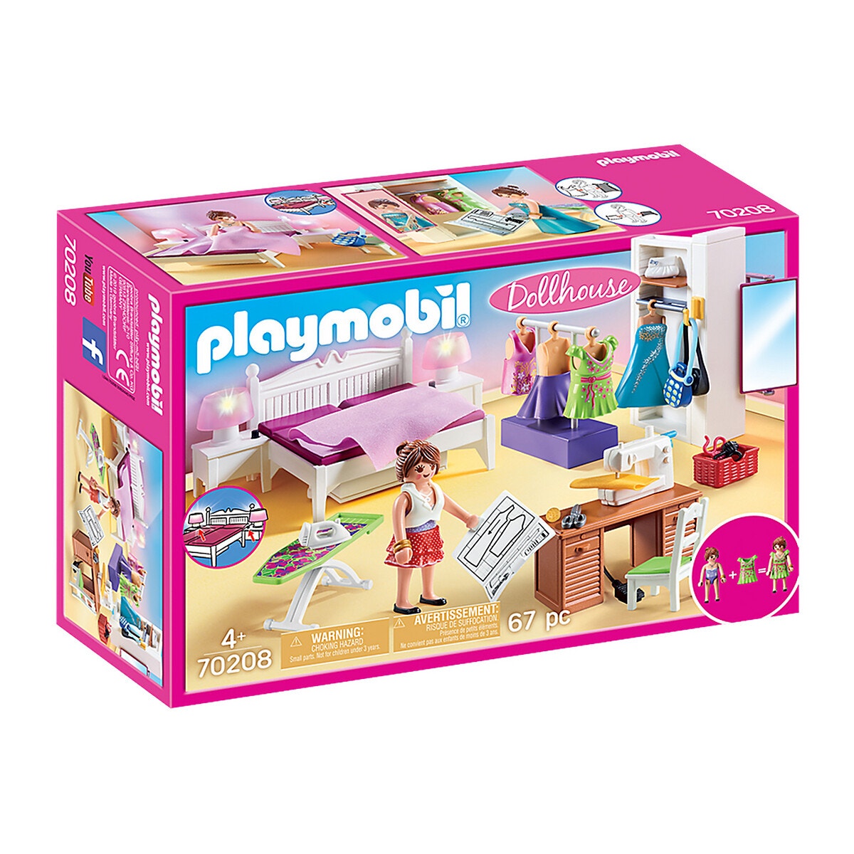 Chambre avec espace couture 70208 multicolore, PLAYMOBIL