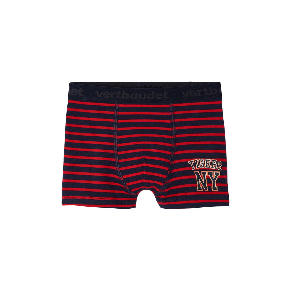 Lot de 5 boxers stretch basket en coton bio gris chiné, VERTBAUDET