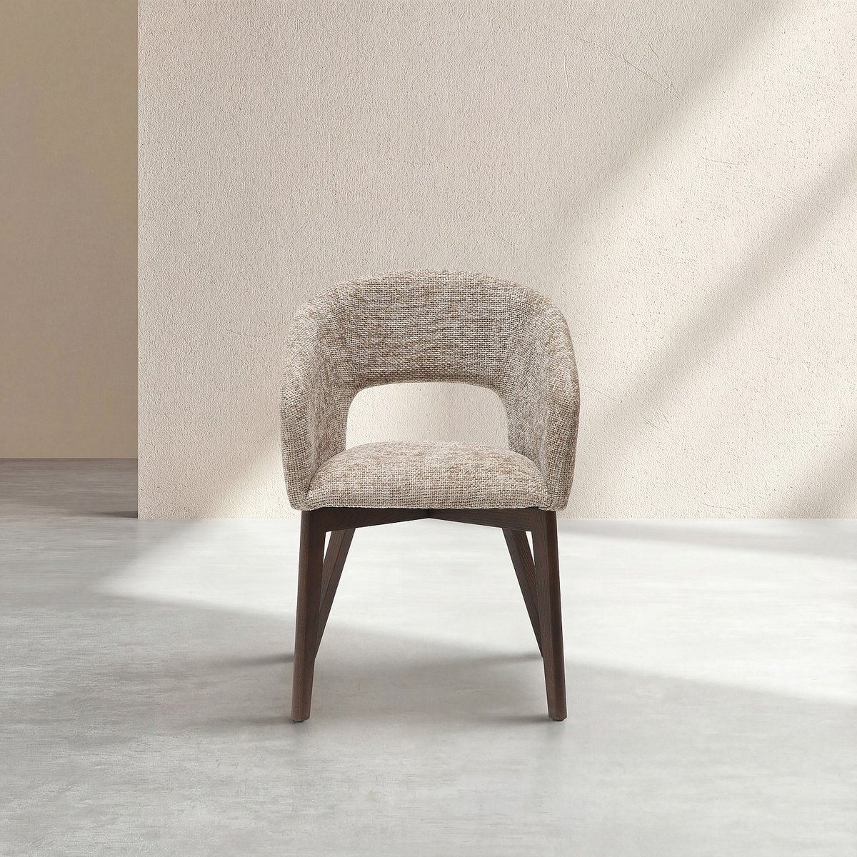 Chaise tissu RUSTI beige, HABITAT
