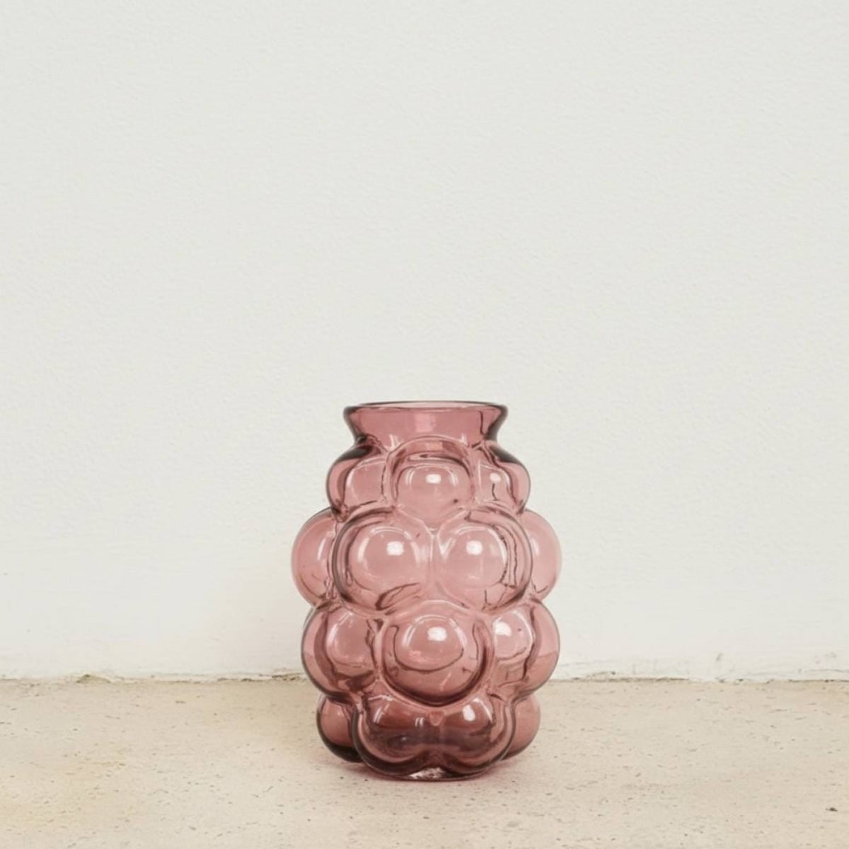 Vase bulles en verre fait main, H21cm rose, DECOSTAR