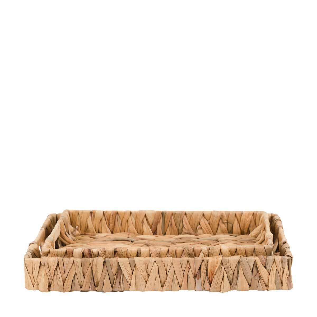 Set of 2 Alma Woven Rectangular Trays in Natural brown , ÉDITÉ