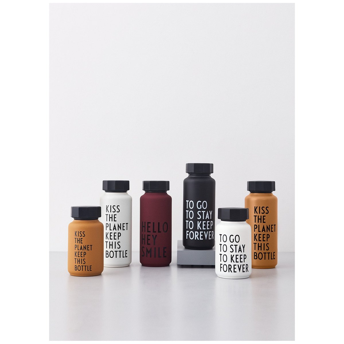 Bouteille Thermos Noire To Go 0,5 Litre noir et blanc, DESIGN LETTERS