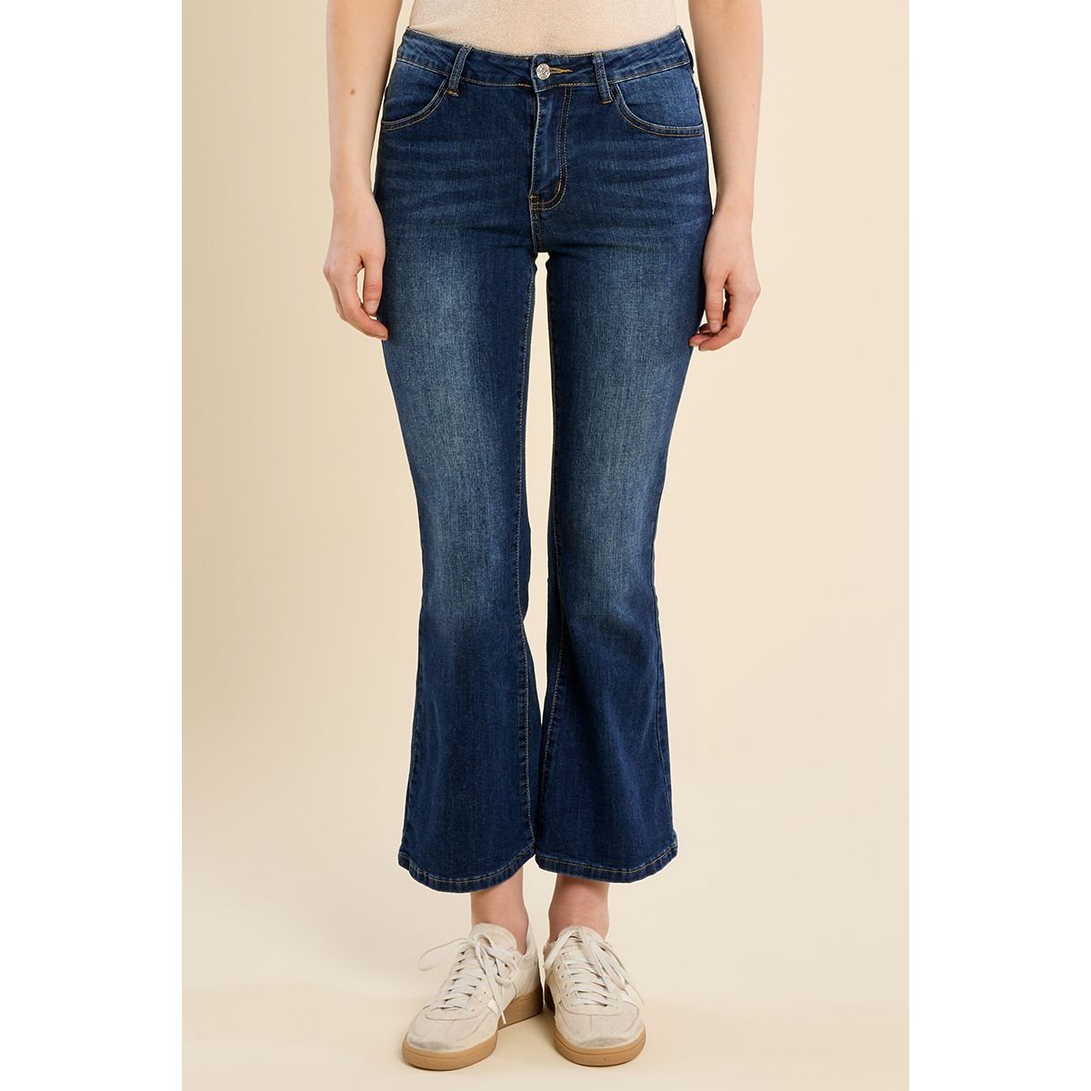 Jean flare longueur 7/8 brut denim, MOLLY BRACKEN