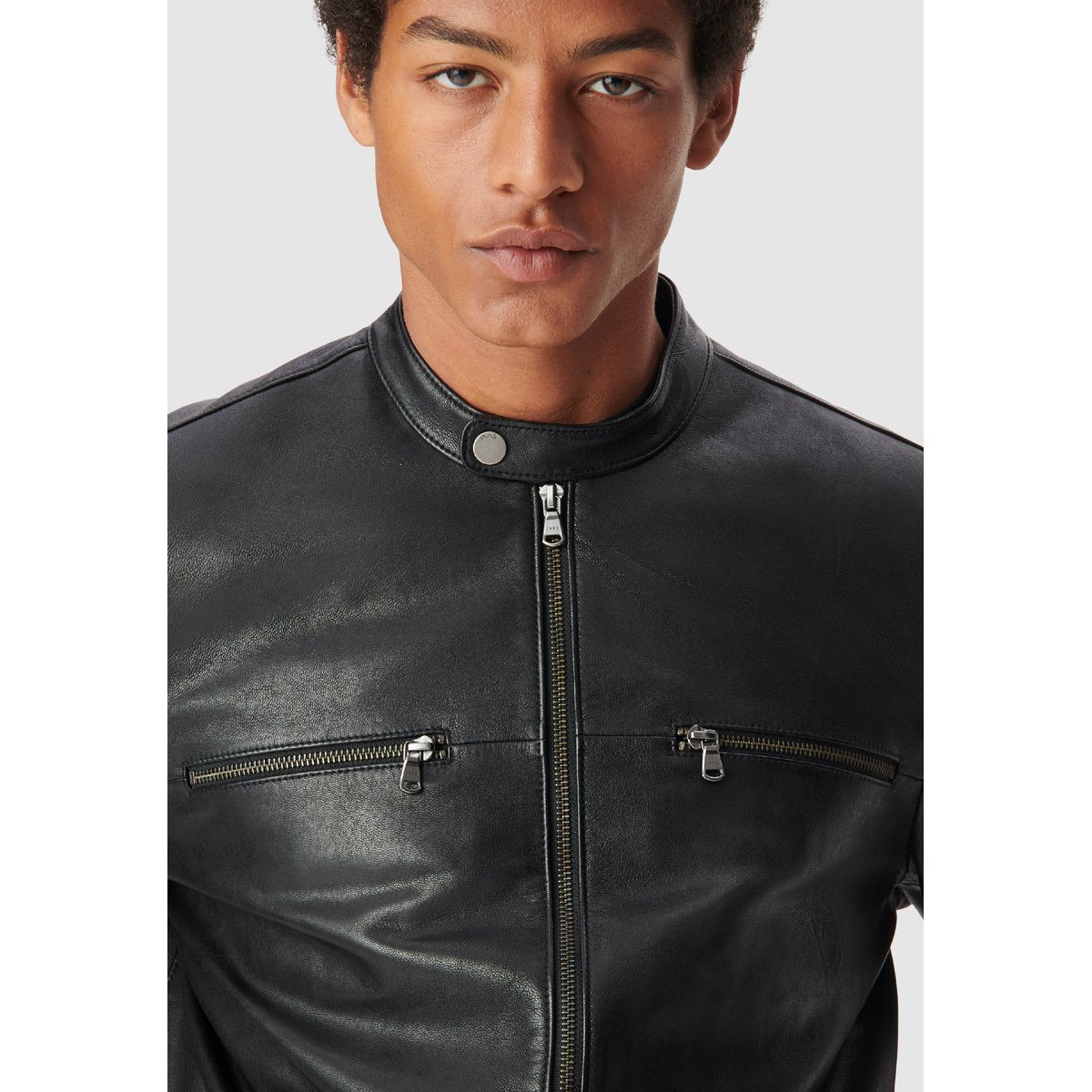 Blouson cuir zippé noir, IKKS