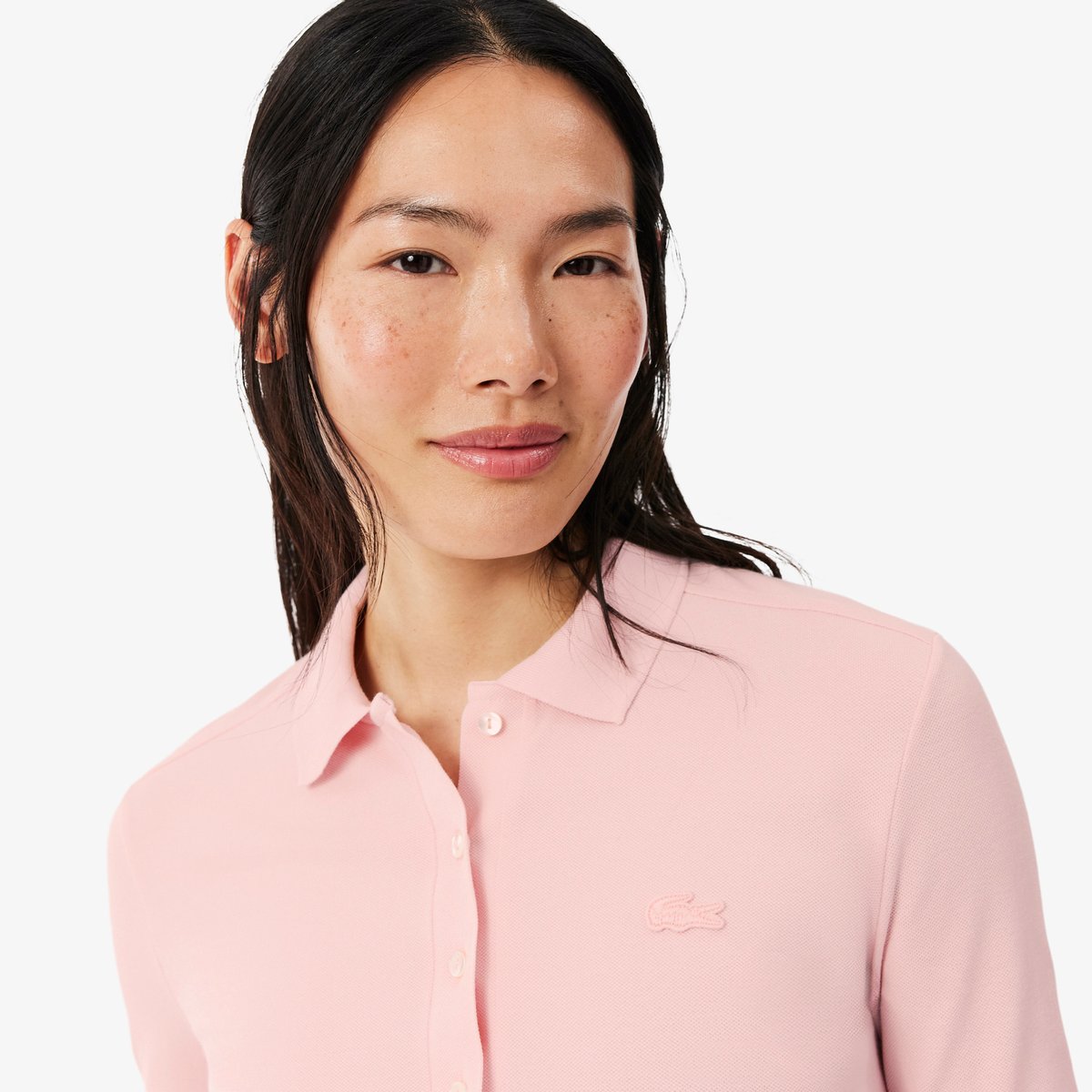 Polo L.12.D slim fit en mini Piqué stretch rose-ady, LACOSTE
