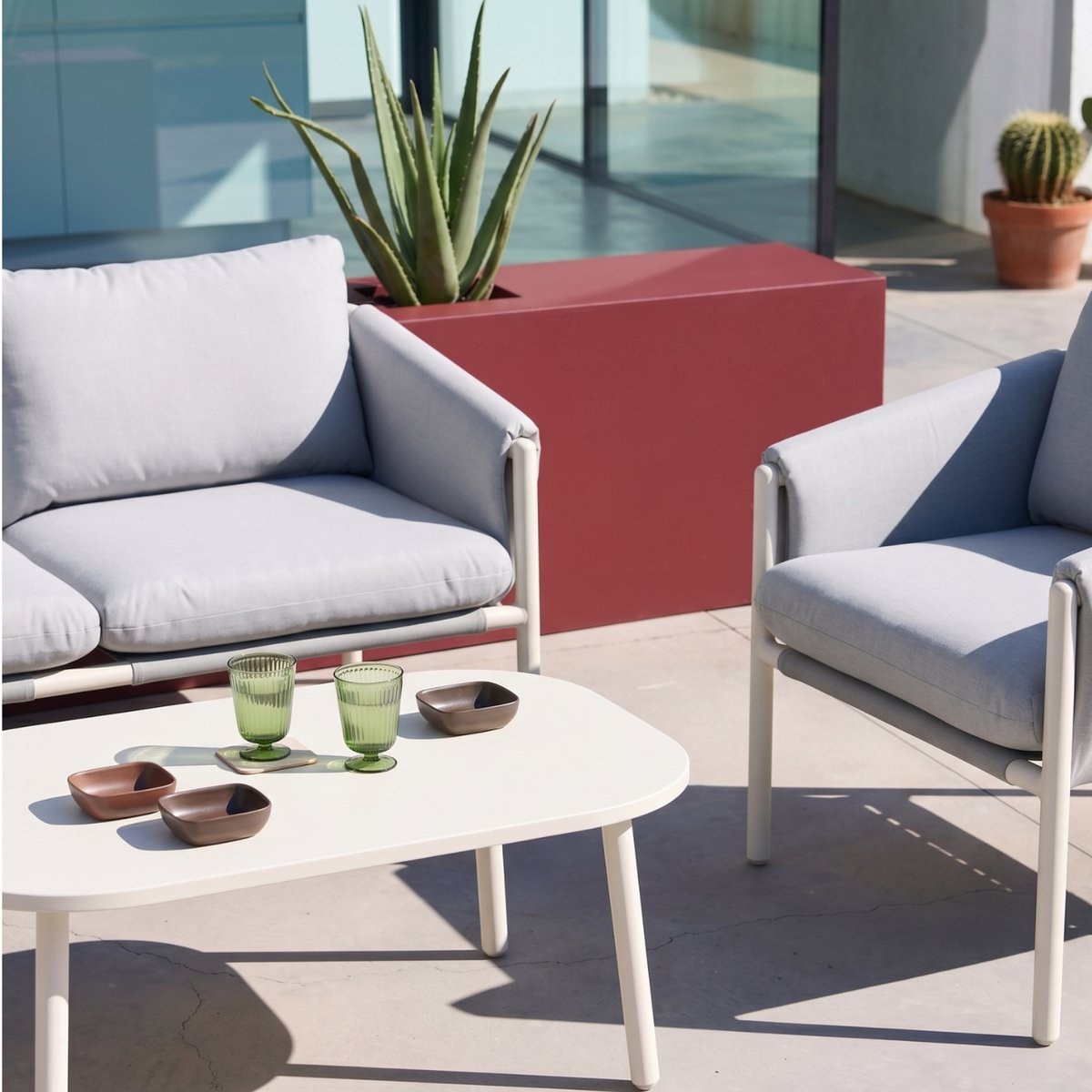 Salon de jardin acier 4 places KYO gris, SWEEEK