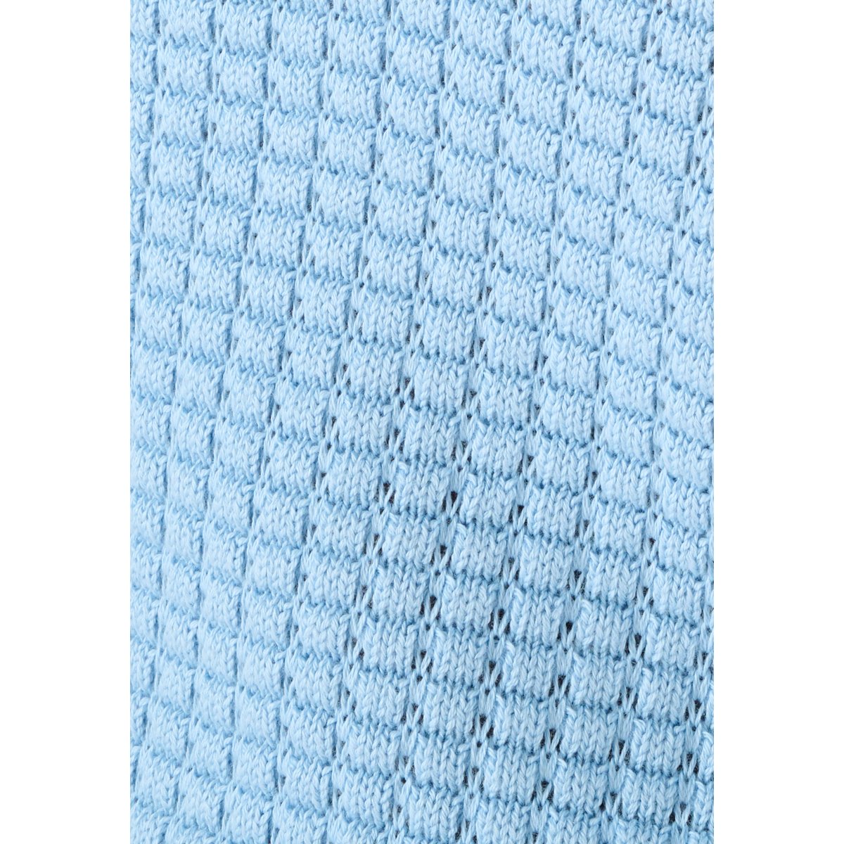 Pull col polo maille gaufrée bleu, DAMART