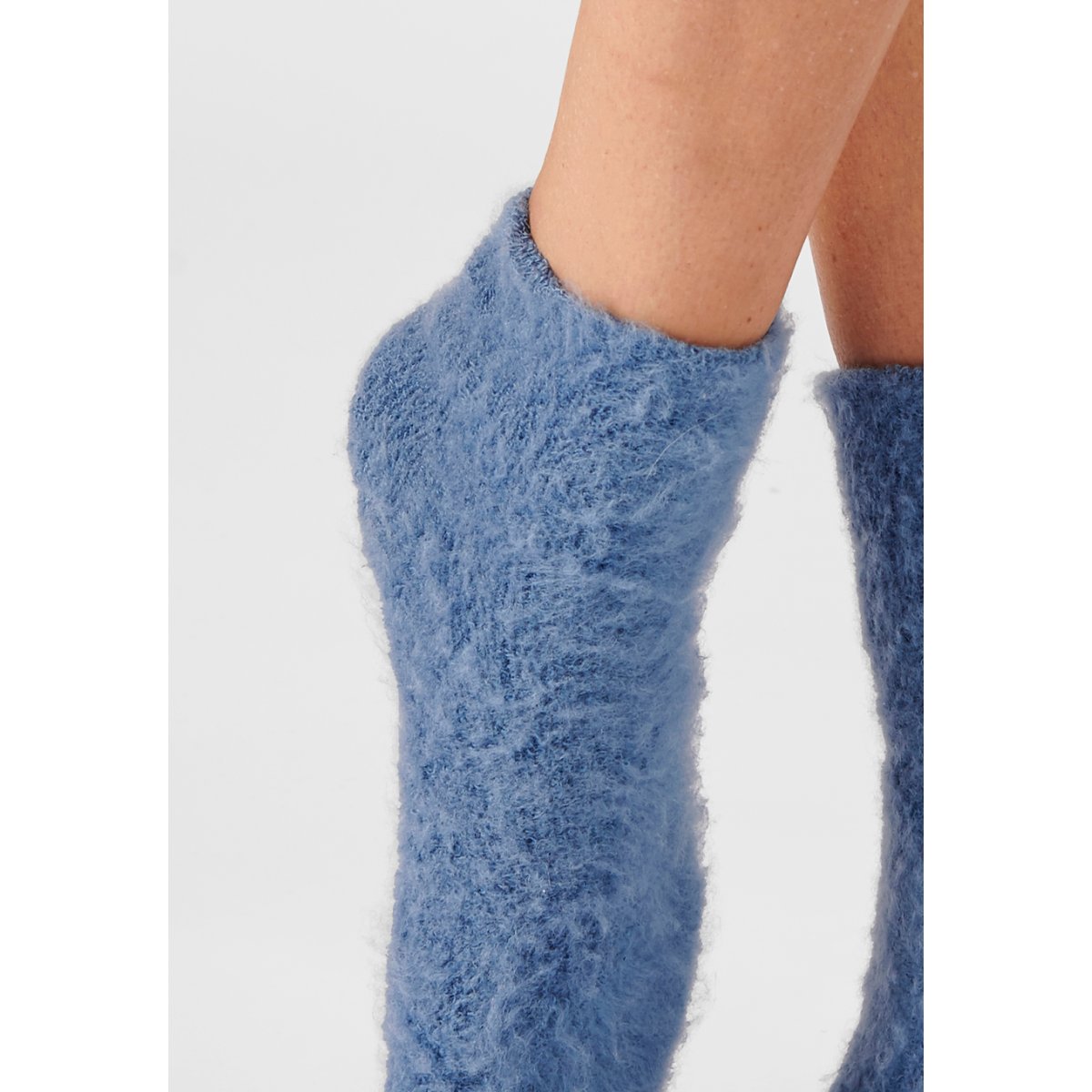 Mi-chaussettes lit réversibles Thermolactyl bleu jean, DAMART