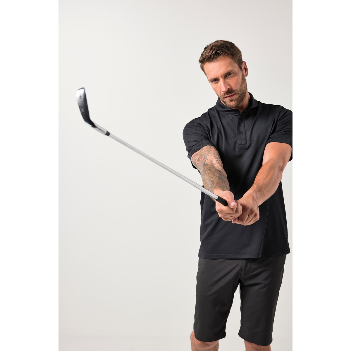 Polo spécial golf, en piqué noir, JP1880