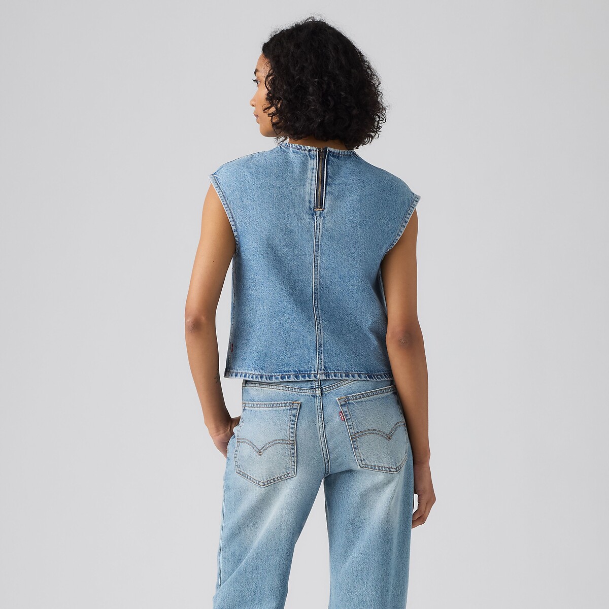 Blouse en denim col rond sans manches denim, LEVI'S