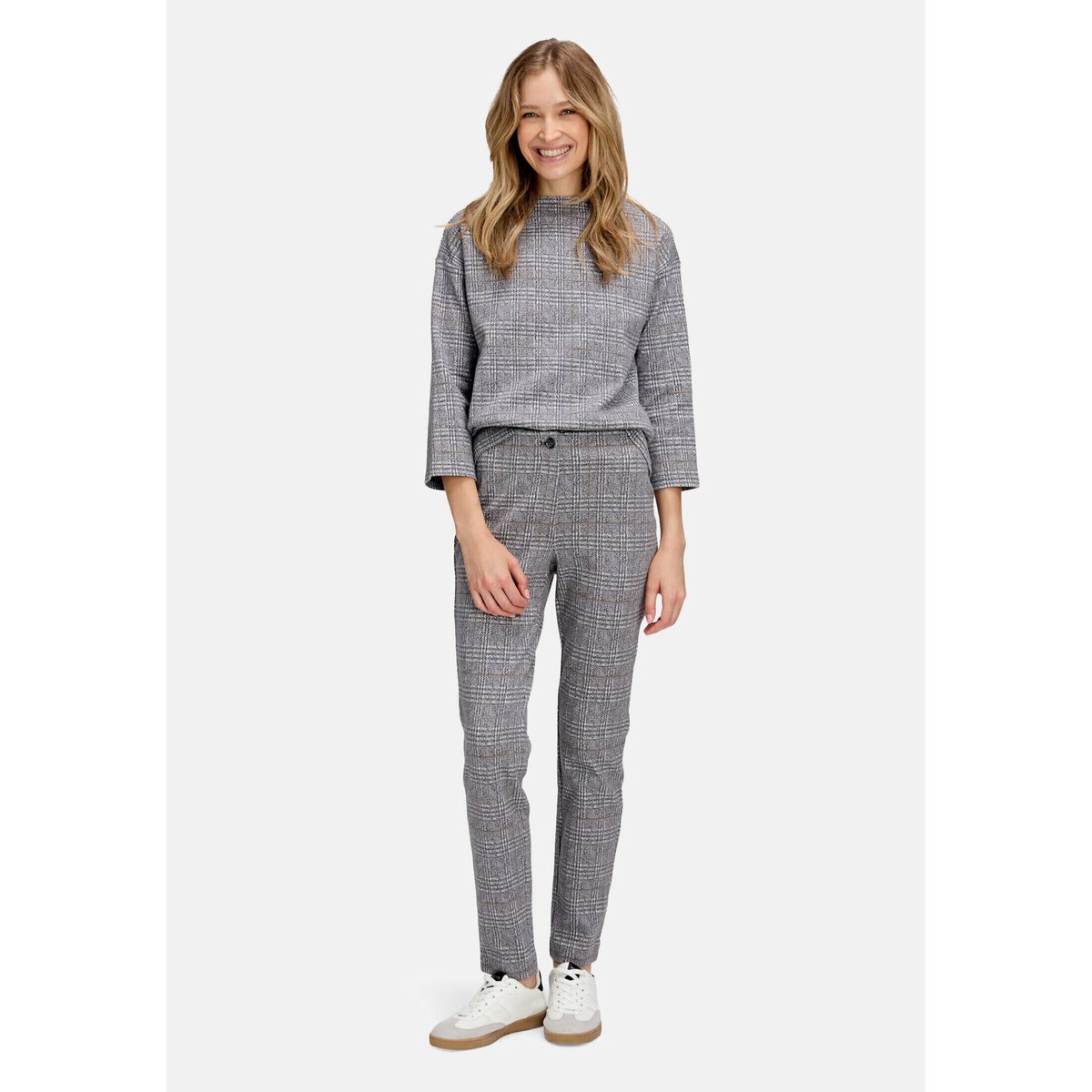 Sweat-shirt à col gris/beige, BETTY BARCLAY