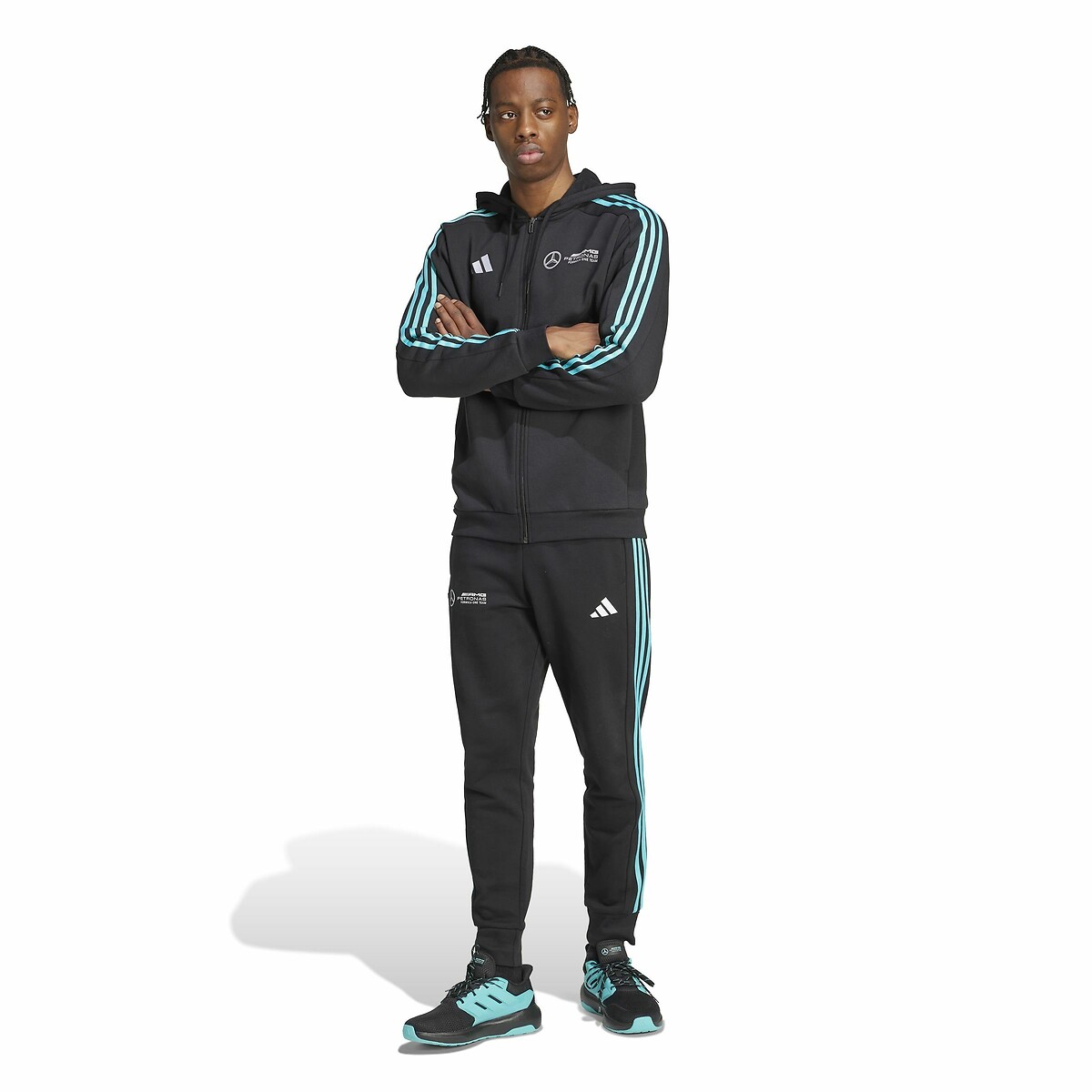 Sweat à capuche zippé Mercedes-AMG Petronas Formul noir, adidas Performance