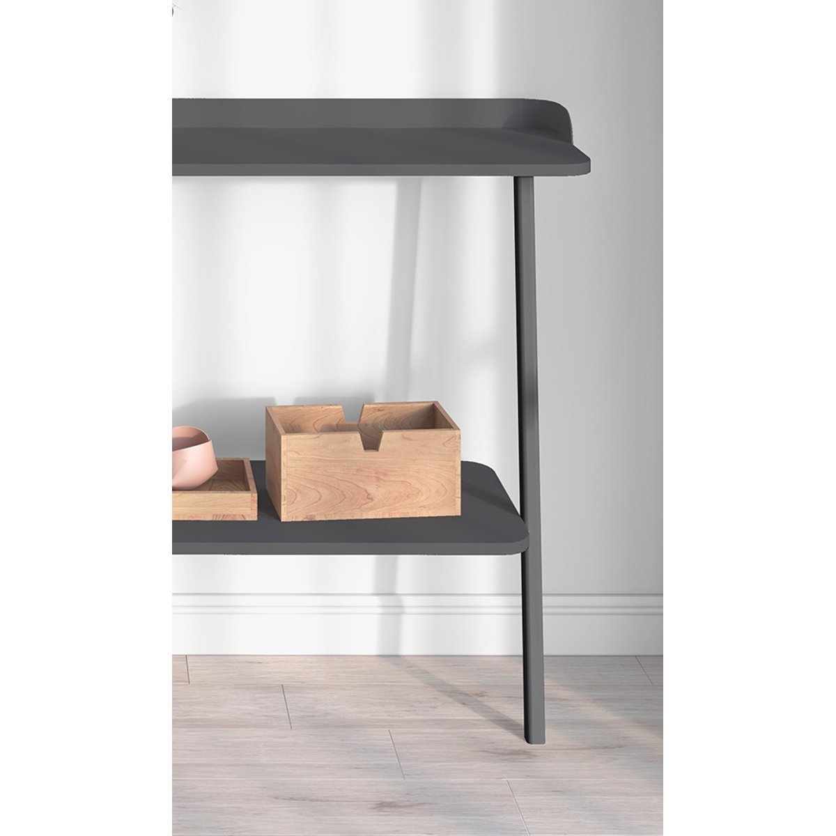 Console en placard et hêtre massif, SUOMI graphite, HERDASA