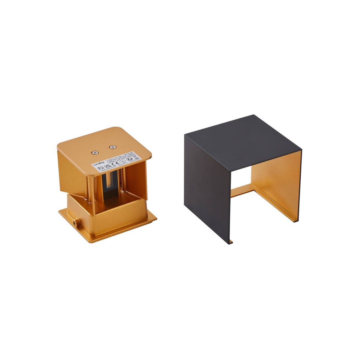 Applique extérieure en métal moderneLED noir, doré, LINDBY