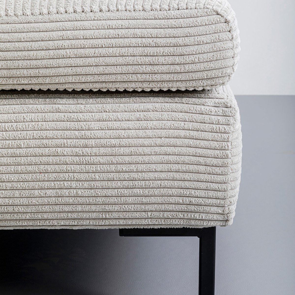 Repose-pieds côtelé, GIANNA gris, KARE DESIGN