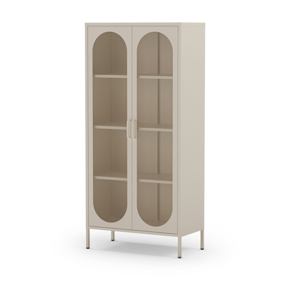 Vaisselier 2 portes en métal H170cm- ZIO beige, DRAWER