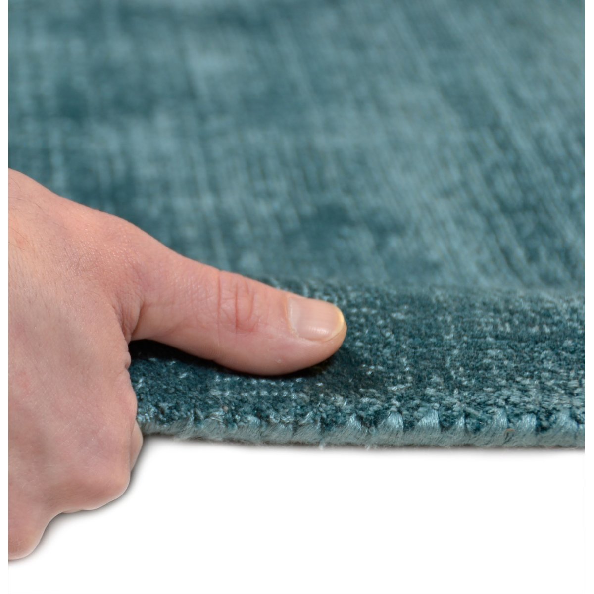 Tapis en viscose tissé main aspect vieilli - SHINE aqua, TOM TAILOR