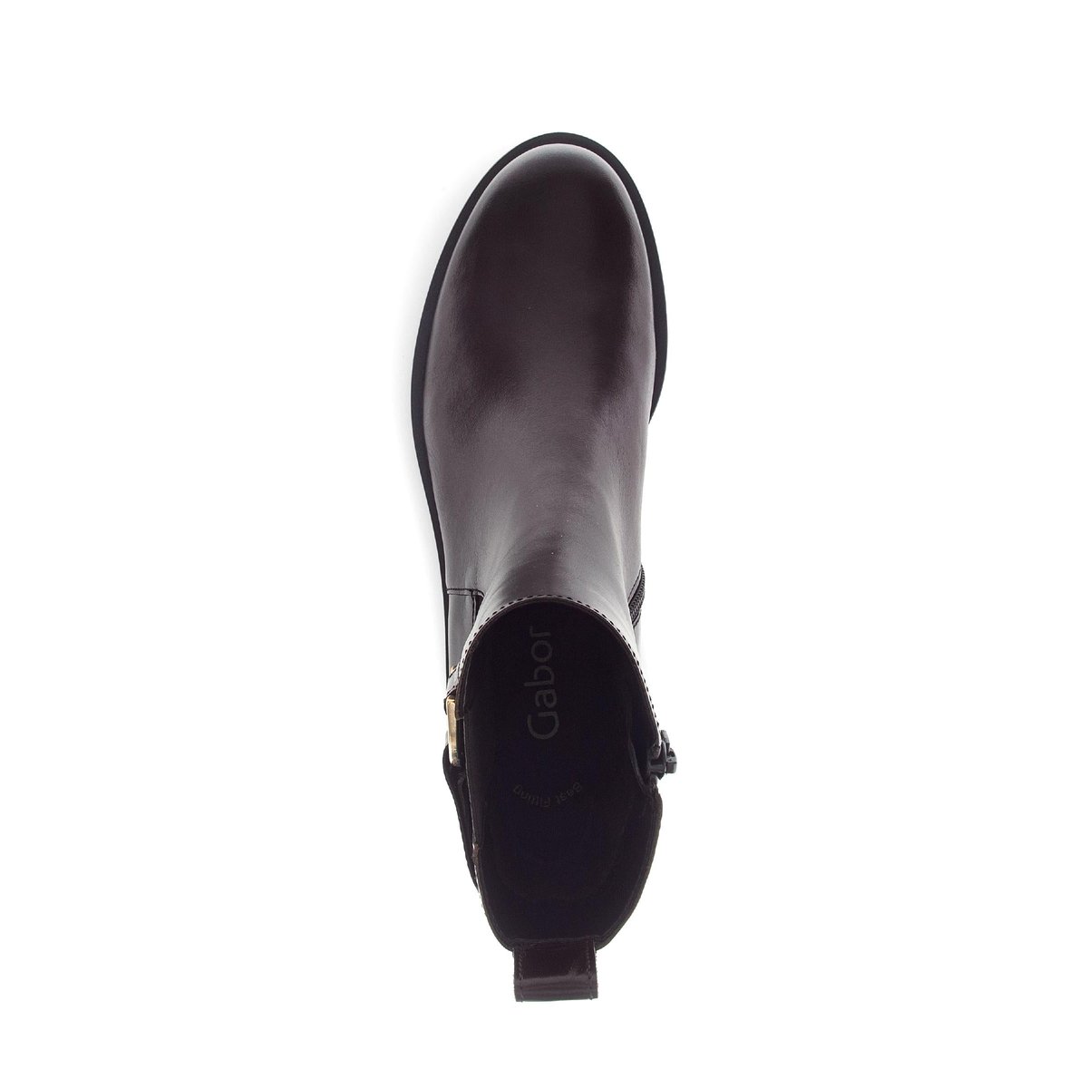 Bottines en cuir lisse à talon décroché marron, GABOR
