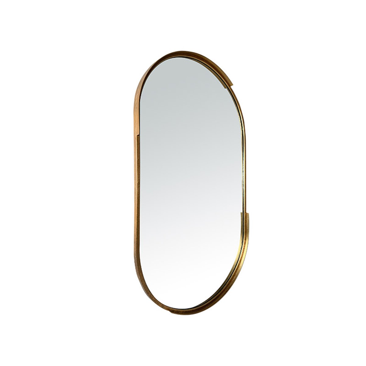 Miroir oblong design en métal 50x90cm or, EMDE