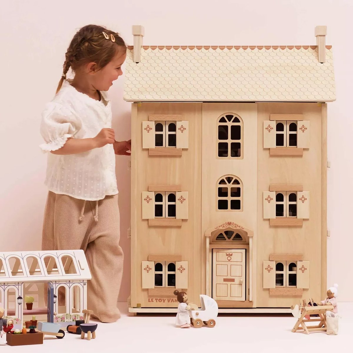 Grande maison de poupées en bois naturel bois naturel, LE TOY VAN
