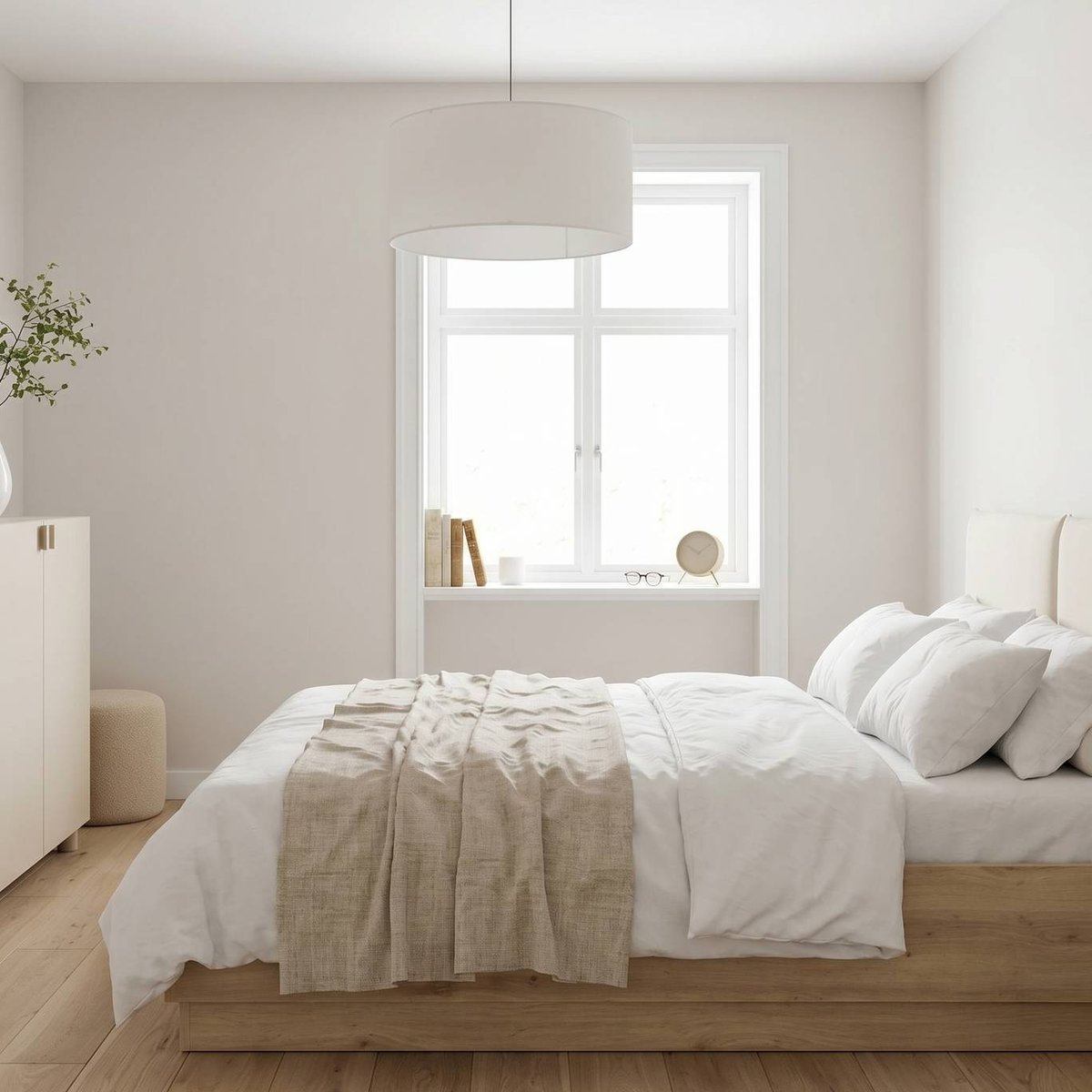 Abat-jour pour suspension tissu blanc 40 cm - RANIA blanc, CAMIF
