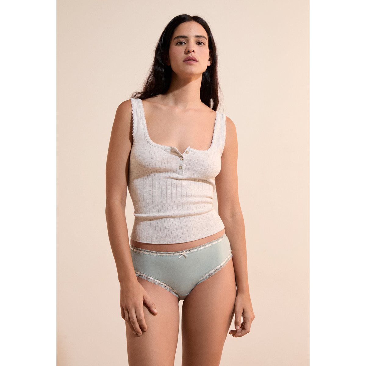 Hipster à motifs en coton ELLA COTON vert, ETAM