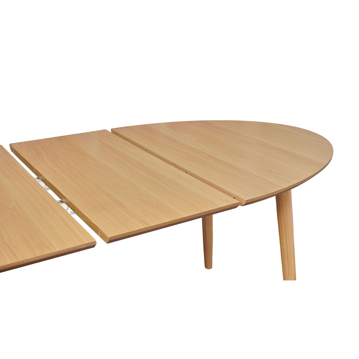 Table repas 140-220 cm placage chêne avec 2 allonges naturel clair, ZAGO