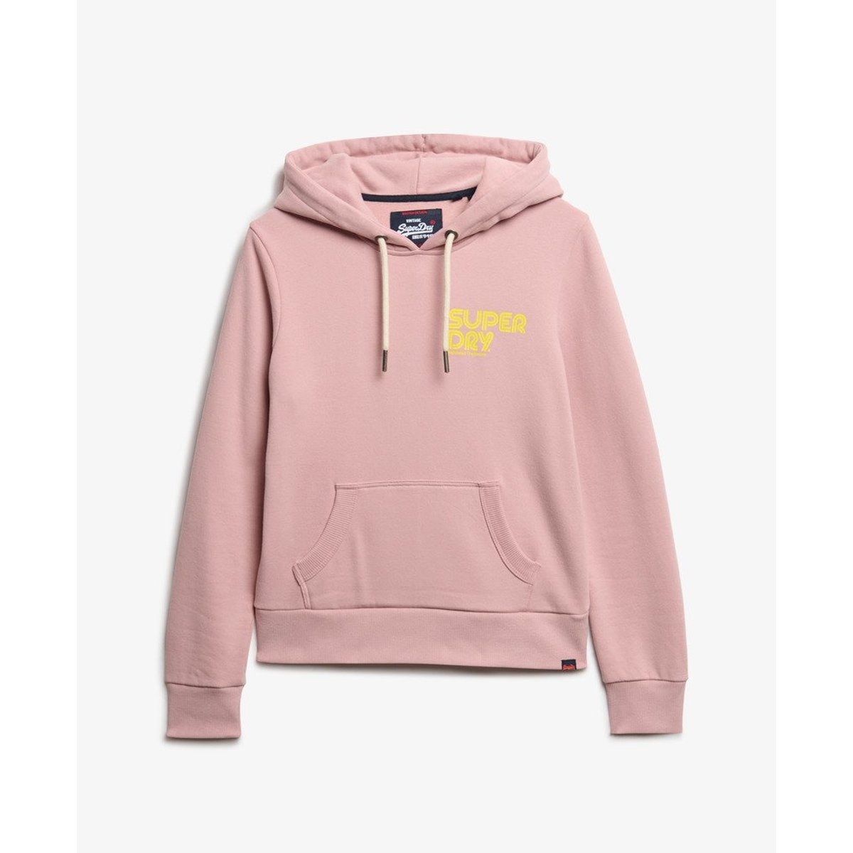 Sweat à capuche fluo rose pâle, SUPERDRY