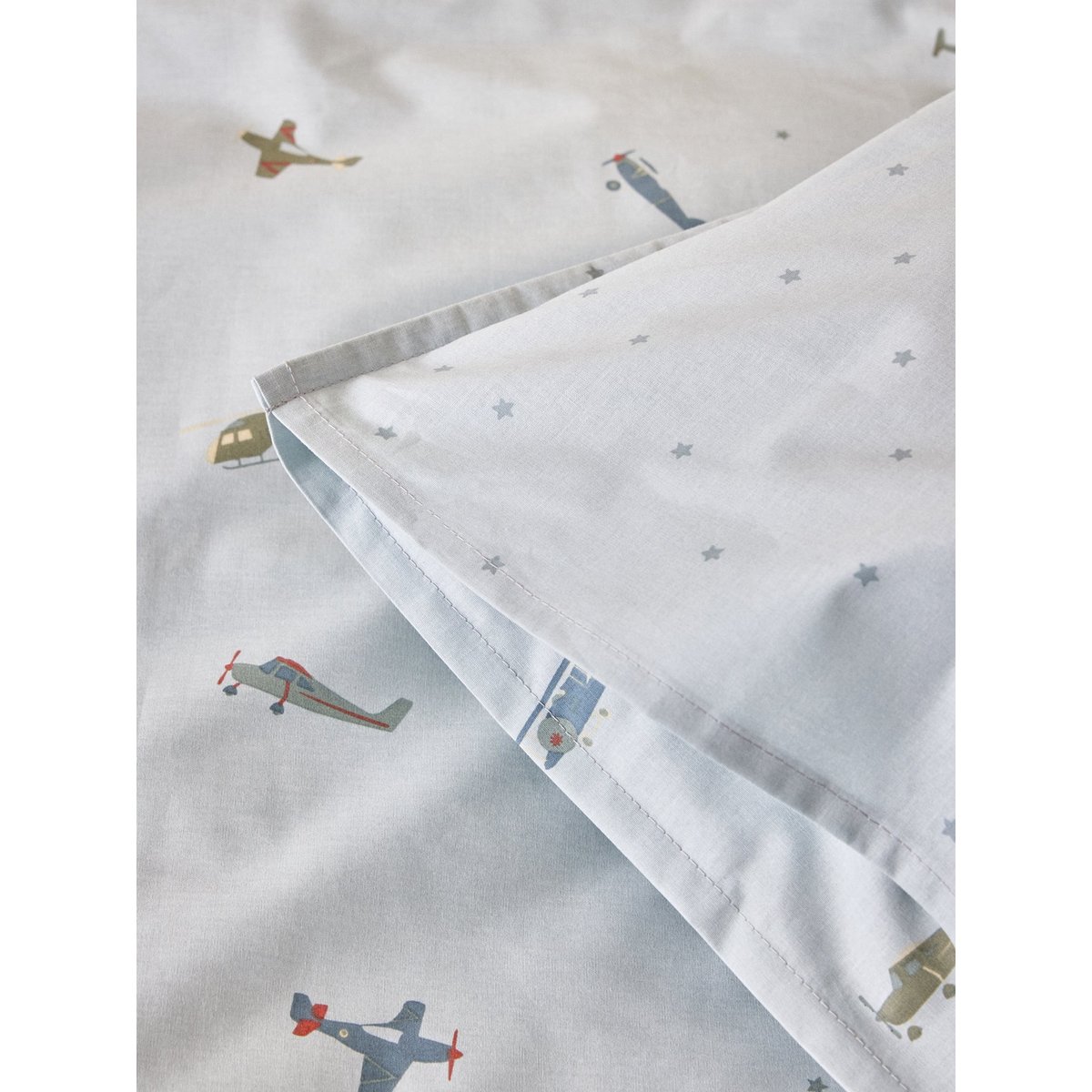 Housse de couette coton "AVIATEUR" bleu, CYRILLUS