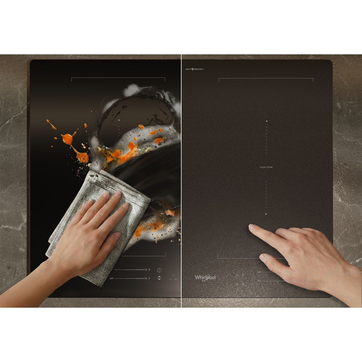 Plaque induction WLS9560NEBM Matt Protect couleur unique, WHIRLPOOL