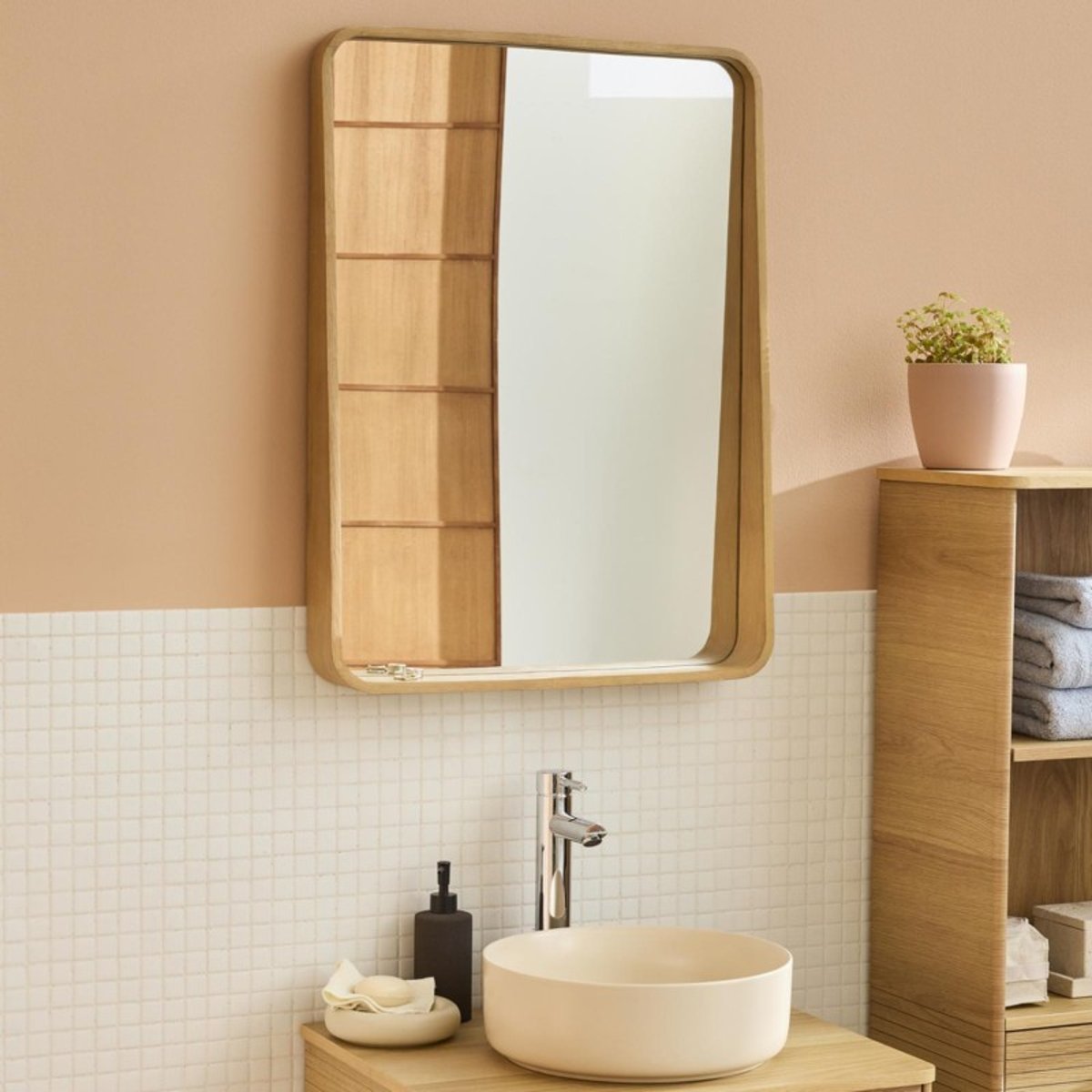 Miroir rectangulaire 60x80cm MARIUS chêne, MOB IN